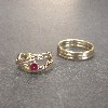3Kind of K18 Marridge rings with Ruby