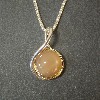 Ka's Peach Moonstone Silver & K18 Pendant