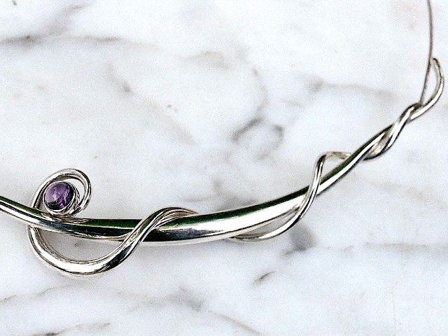 Amethyst twisted choker
