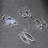 Moonstone, Watermelon Tourmarine, Quarts Earrings 