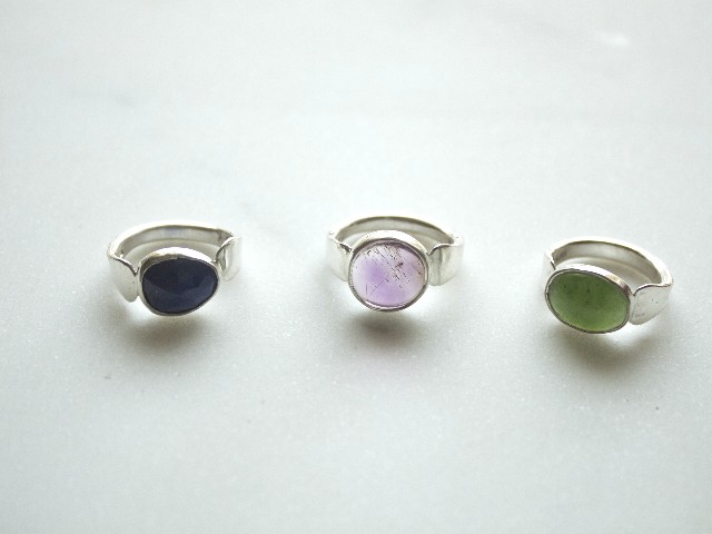 Lapis,Amethyst, Jade Rings